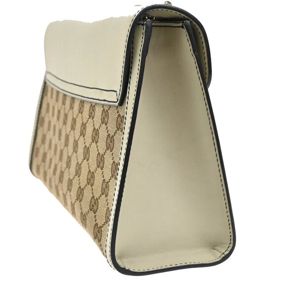 GUCCI Logo Emily GG Pattern Chain Shoulder Bag Canvas Leather Brown 498-082025 - Picture 4 of 15